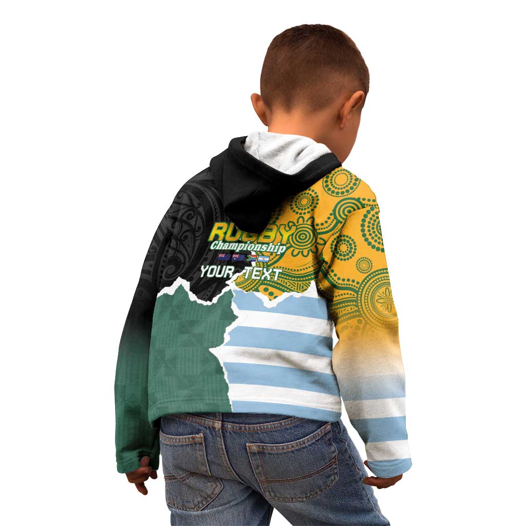 Personalised Rugby 2025 Championship Kid Hoodie Southern Hemisphere Countries Mascots - Wonder Print Shop