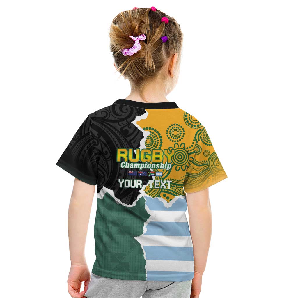 Personalised Rugby 2025 Championship Kid T Shirt Southern Hemisphere Countries Mascots - Wonder Print Shop