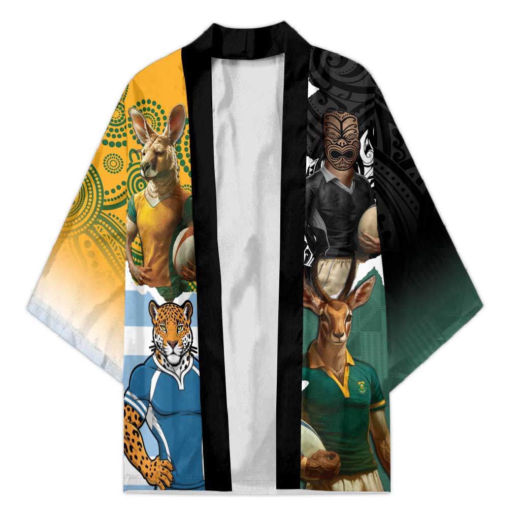 Personalised Rugby 2025 Championship Kimono Southern Hemisphere Countries Mascots - Wonder Print Shop