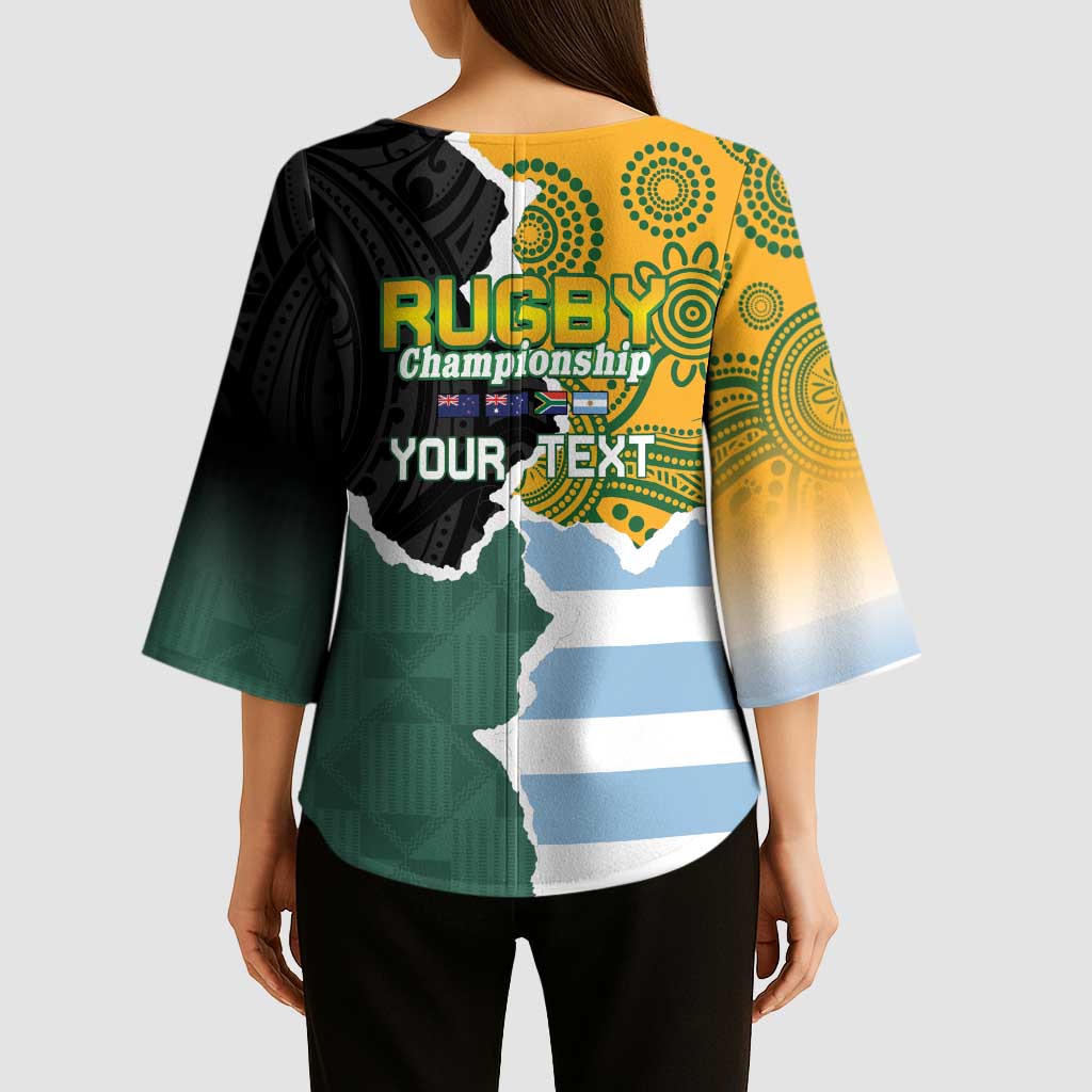 Personalised Rugby 2025 Championship Kimono Sleeve Blouse Southern Hemisphere Countries Mascots - Wonder Print Shop