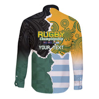Personalised Rugby 2025 Championship Long Sleeve Button Shirt Southern Hemisphere Countries Mascots - Wonder Print Shop