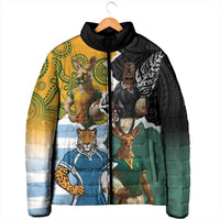 Personalised Rugby 2025 Championship Padded Jacket Southern Hemisphere Countries Mascots - Wonder Print Shop