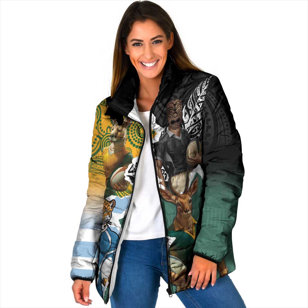 Personalised Rugby 2025 Championship Padded Jacket Southern Hemisphere Countries Mascots - Wonder Print Shop