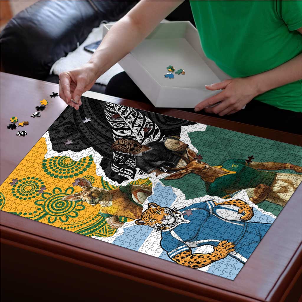 Rugby 2025 Championship Puzzle Southern Hemisphere Countries Mascots - Wonder Print Shop