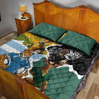 Rugby 2025 Championship Quilt Bed Set Southern Hemisphere Countries Mascots - Wonder Print Shop