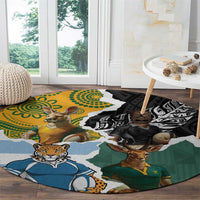 Rugby 2025 Championship Round Carpet Southern Hemisphere Countries Mascots - Wonder Print Shop