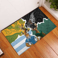 Rugby 2025 Championship Rubber Doormat Southern Hemisphere Countries Mascots - Wonder Print Shop