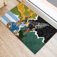 Rugby 2025 Championship Rubber Doormat Southern Hemisphere Countries Mascots - Wonder Print Shop