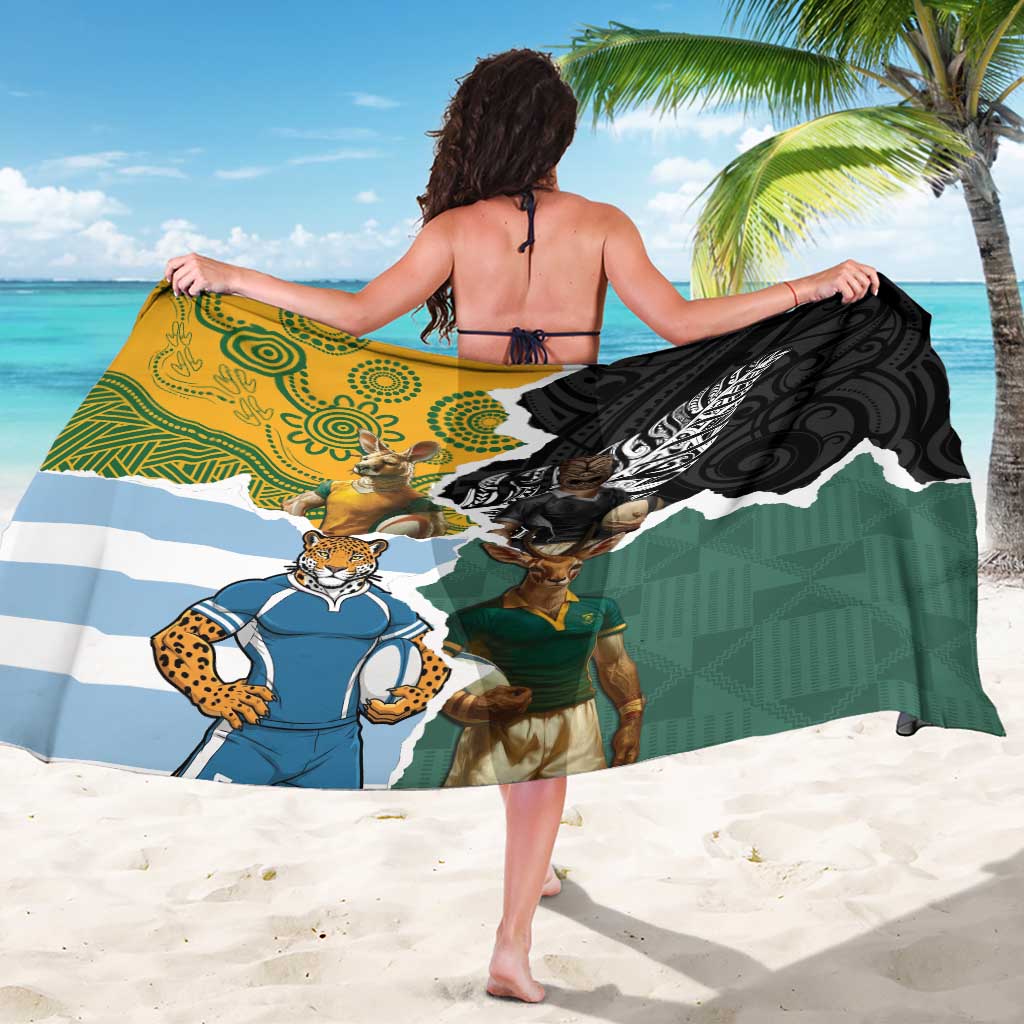 Rugby 2025 Championship Sarong Southern Hemisphere Countries Mascots - Wonder Print Shop