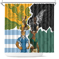 Rugby 2025 Championship Shower Curtain Southern Hemisphere Countries Mascots - Wonder Print Shop