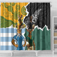 Rugby 2025 Championship Shower Curtain Southern Hemisphere Countries Mascots - Wonder Print Shop