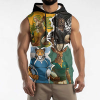 Personalised Rugby 2025 Championship Sleeveless Hoodie Southern Hemisphere Countries Mascots - Wonder Print Shop