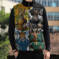 Personalised Rugby 2025 Championship Sleeveless Puffer Jacket Southern Hemisphere Countries Mascots - Wonder Print Shop