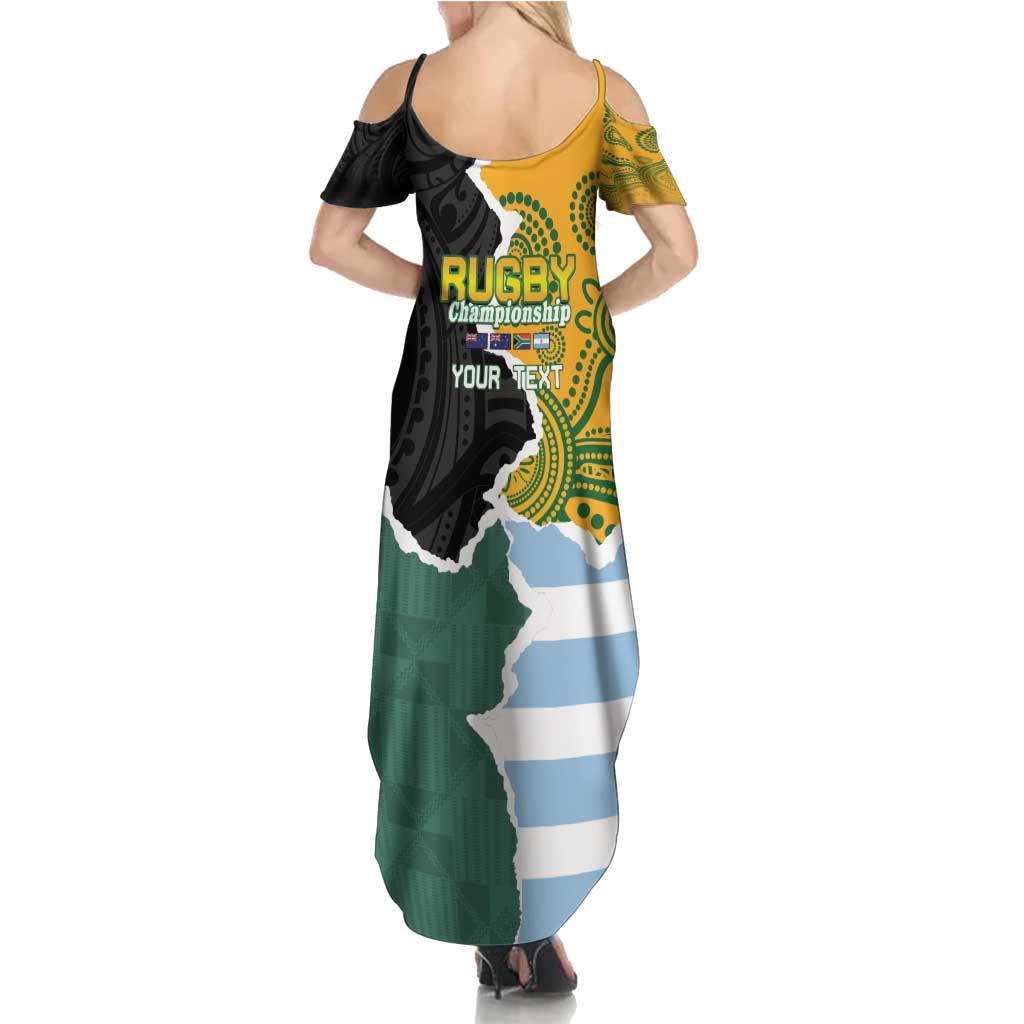 Personalised Rugby 2025 Championship Summer Maxi Dress Southern Hemisphere Countries Mascots - Wonder Print Shop