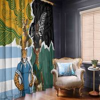 Rugby 2025 Championship Window Curtain Southern Hemisphere Countries Mascots - Wonder Print Shop