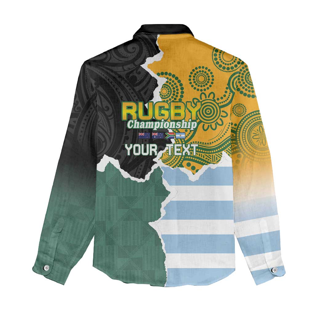 Personalised Rugby 2025 Championship Women Casual Shirt Southern Hemisphere Countries Mascots - Wonder Print Shop
