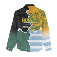 Personalised Rugby 2025 Championship Women Casual Shirt Southern Hemisphere Countries Mascots - Wonder Print Shop