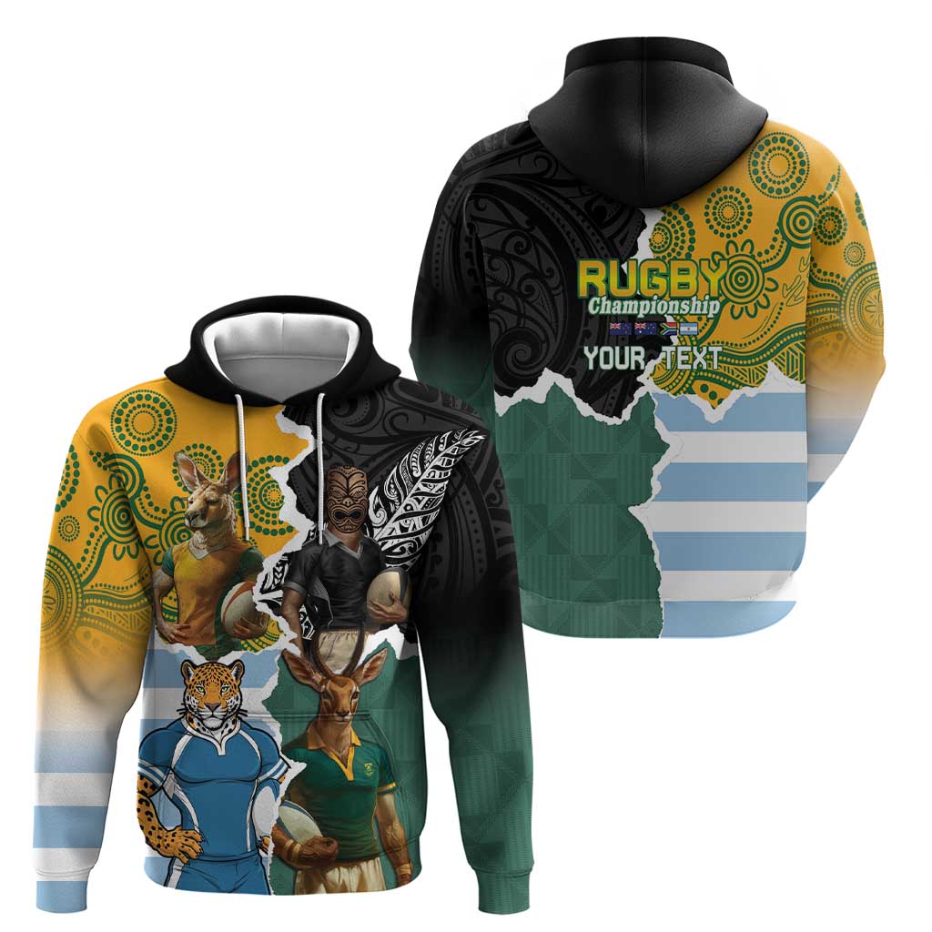Personalised Rugby 2025 Championship Zip Hoodie Southern Hemisphere Countries Mascots - Wonder Print Shop