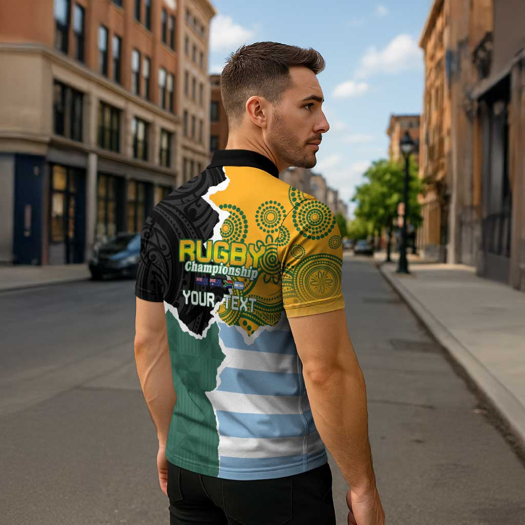 Personalised Rugby 2025 Championship Zipper Polo Shirt Southern Hemisphere Countries Mascots - Wonder Print Shop