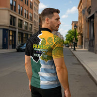 Personalised Rugby 2025 Championship Zipper Polo Shirt Southern Hemisphere Countries Mascots - Wonder Print Shop