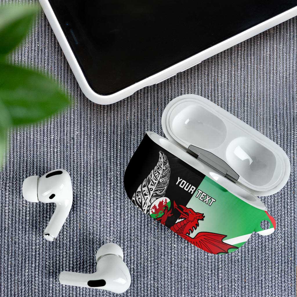 New Zealand and Wales Rugby Custom AirPods Case Aotearoa All Black Combine Welsh Dragon - Wonder Print Shop