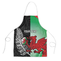 New Zealand and Wales Rugby Custom Apron Aotearoa All Black Combine Welsh Dragon - Wonder Print Shop