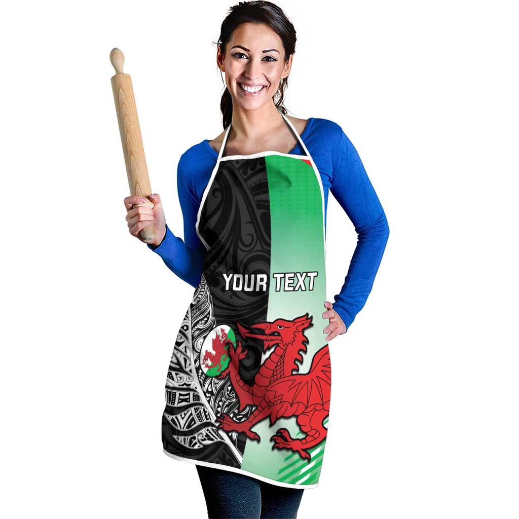 New Zealand and Wales Rugby Custom Apron Aotearoa All Black Combine Welsh Dragon - Wonder Print Shop