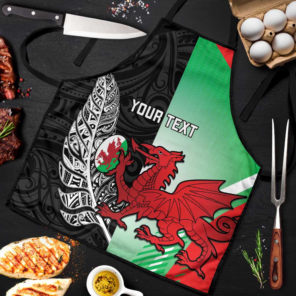New Zealand and Wales Rugby Custom Apron Aotearoa All Black Combine Welsh Dragon - Wonder Print Shop
