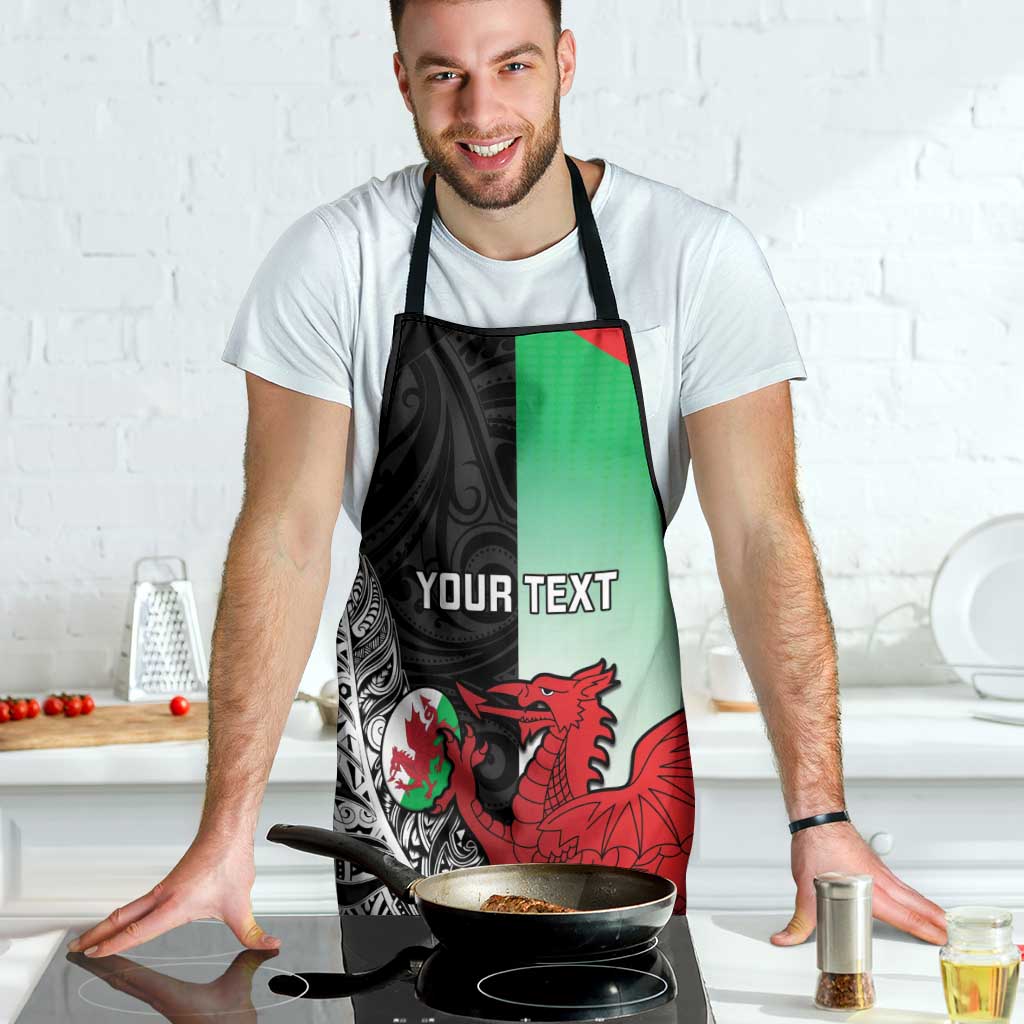 New Zealand and Wales Rugby Custom Apron Aotearoa All Black Combine Welsh Dragon - Wonder Print Shop