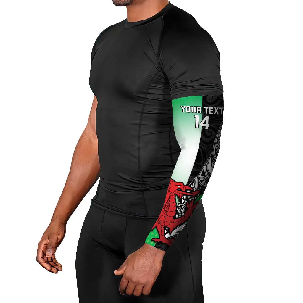 New Zealand and Wales Rugby Custom Arm Sleeves Aotearoa All Black Combine Welsh Dragon - Wonder Print Shop