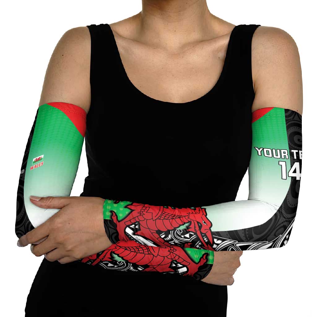 New Zealand and Wales Rugby Custom Arm Sleeves Aotearoa All Black Combine Welsh Dragon - Wonder Print Shop