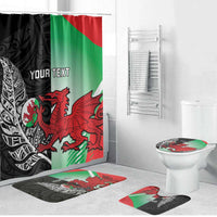 New Zealand and Wales Rugby Custom Bathroom Set Aotearoa All Black Combine Welsh Dragon - Wonder Print Shop
