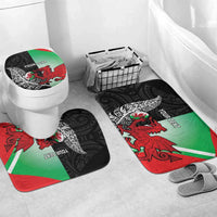 New Zealand and Wales Rugby Custom Bathroom Set Aotearoa All Black Combine Welsh Dragon - Wonder Print Shop