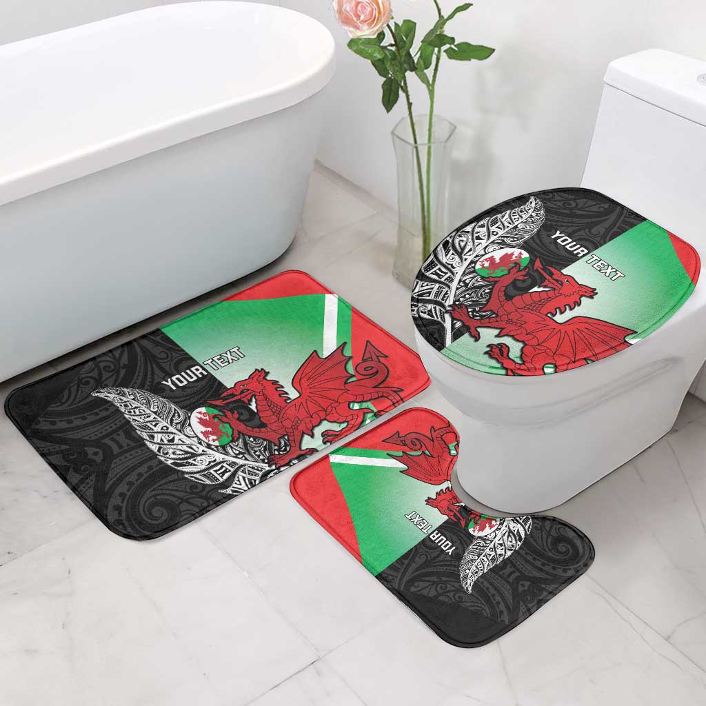 New Zealand and Wales Rugby Custom Bathroom Set Aotearoa All Black Combine Welsh Dragon - Wonder Print Shop