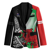 New Zealand and Wales Rugby Custom Blazer Aotearoa All Black Combine Welsh Dragon - Wonder Print Shop