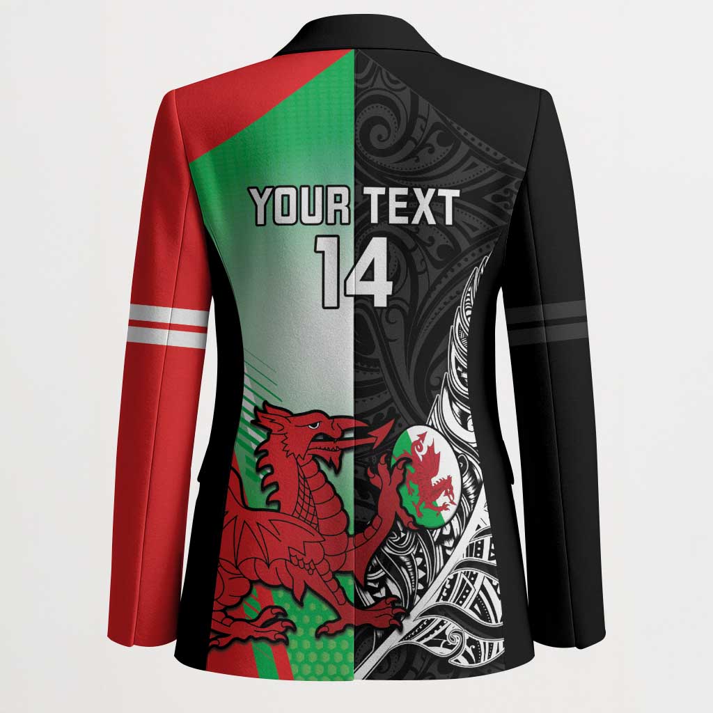 New Zealand and Wales Rugby Custom Blazer Aotearoa All Black Combine Welsh Dragon - Wonder Print Shop