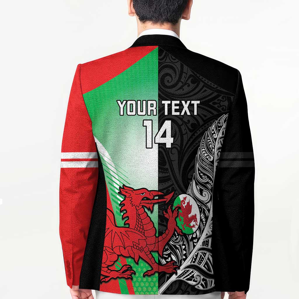 New Zealand and Wales Rugby Custom Blazer Aotearoa All Black Combine Welsh Dragon - Wonder Print Shop