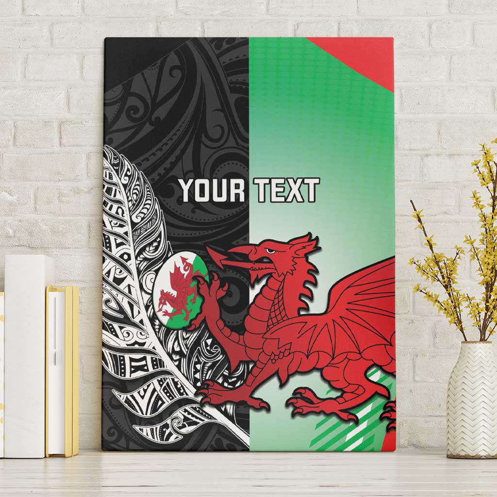 New Zealand and Wales Rugby Custom Canvas Wall Art Aotearoa All Black Combine Welsh Dragon - Wonder Print Shop