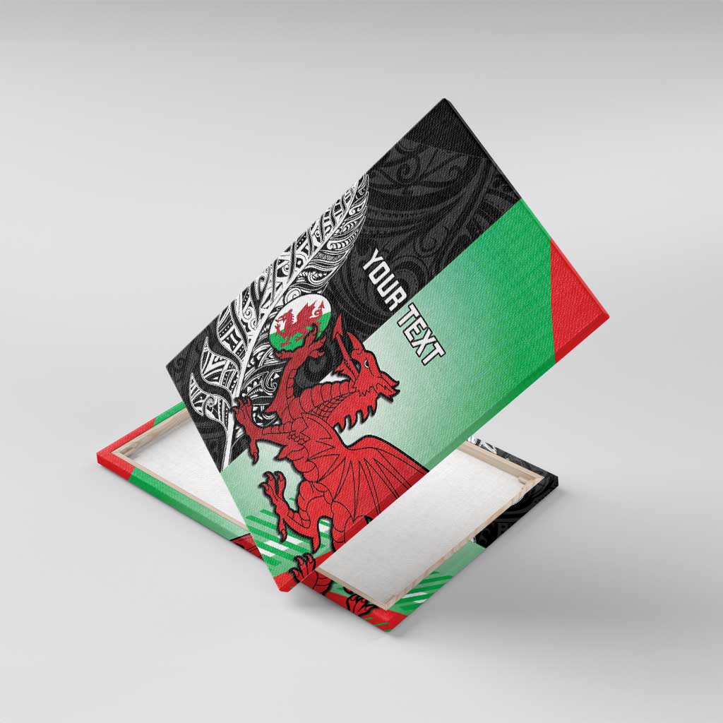 New Zealand and Wales Rugby Custom Canvas Wall Art Aotearoa All Black Combine Welsh Dragon - Wonder Print Shop