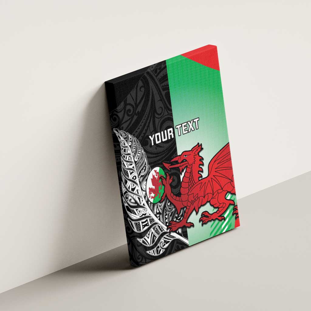 New Zealand and Wales Rugby Custom Canvas Wall Art Aotearoa All Black Combine Welsh Dragon - Wonder Print Shop
