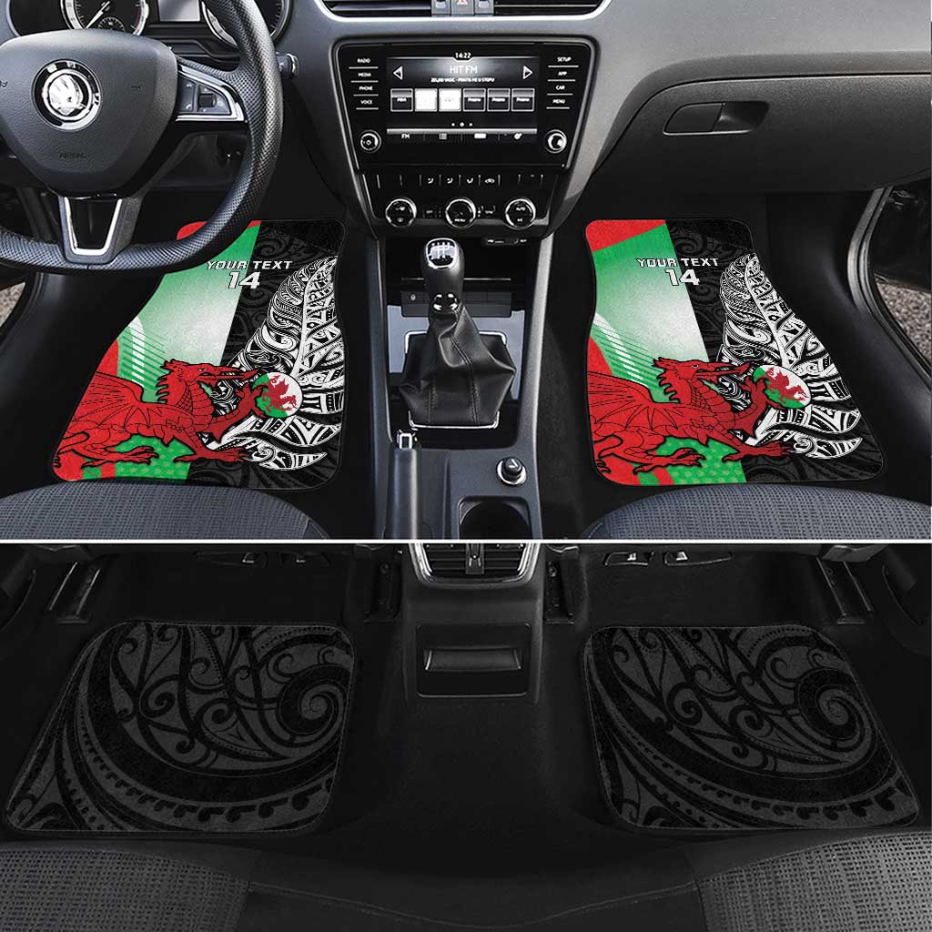New Zealand and Wales Rugby Custom Car Mats Aotearoa All Black Combine Welsh Dragon - Wonder Print Shop