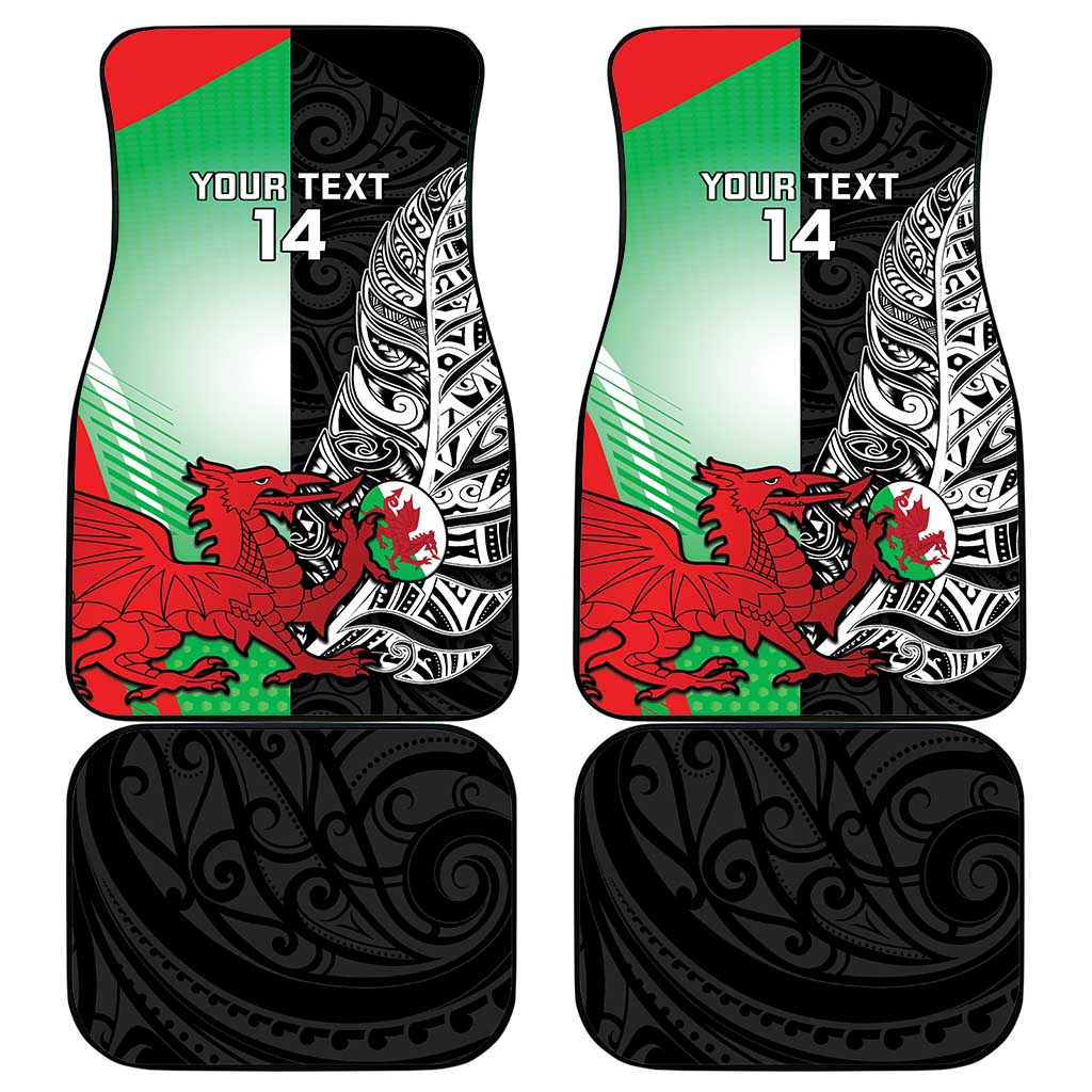 New Zealand and Wales Rugby Custom Car Mats Aotearoa All Black Combine Welsh Dragon - Wonder Print Shop