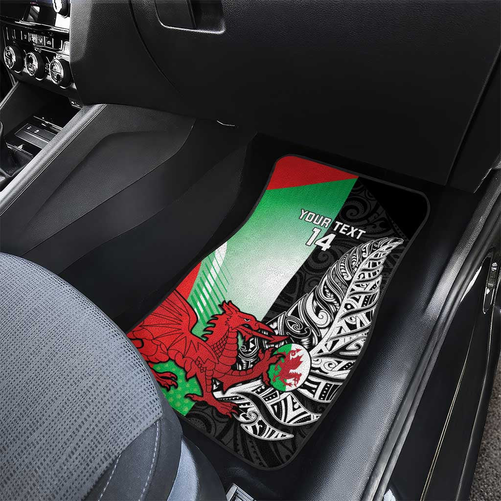 New Zealand and Wales Rugby Custom Car Mats Aotearoa All Black Combine Welsh Dragon - Wonder Print Shop