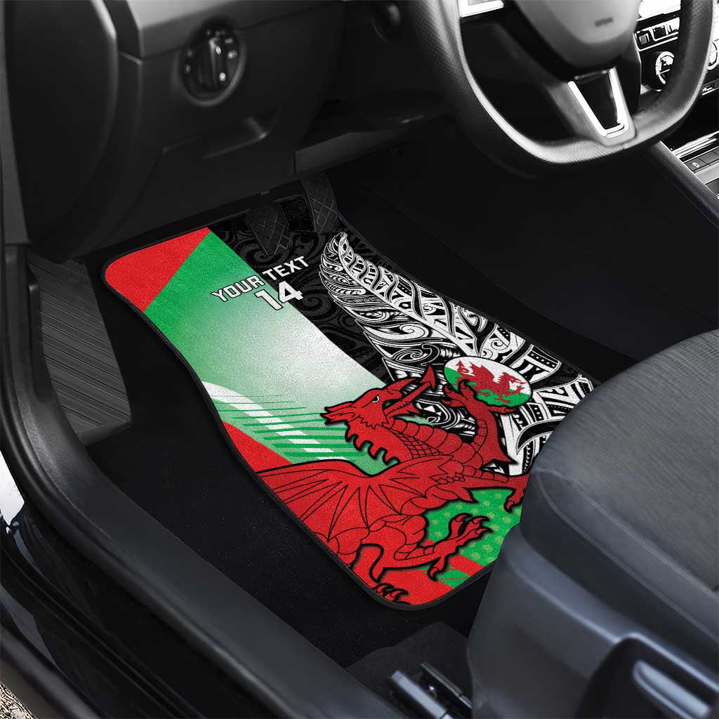 New Zealand and Wales Rugby Custom Car Mats Aotearoa All Black Combine Welsh Dragon - Wonder Print Shop