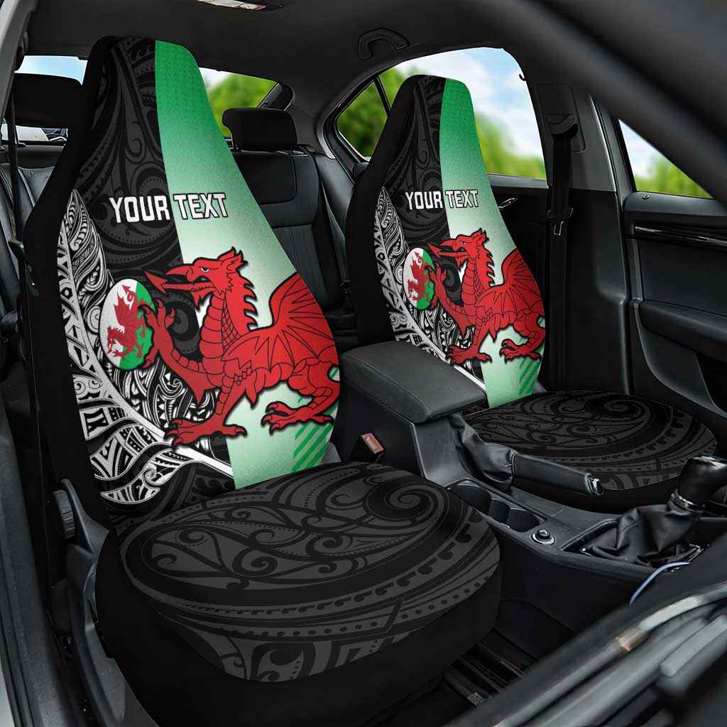 New Zealand and Wales Rugby Custom Car Seat Cover Aotearoa All Black Combine Welsh Dragon - Wonder Print Shop
