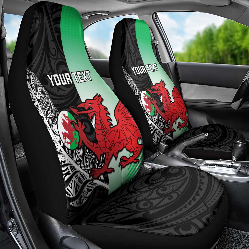 New Zealand and Wales Rugby Custom Car Seat Cover Aotearoa All Black Combine Welsh Dragon - Wonder Print Shop
