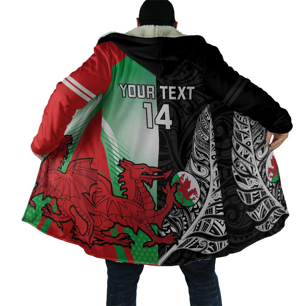 New Zealand and Wales Rugby Custom Cloak Aotearoa All Black Combine Welsh Dragon - Wonder Print Shop