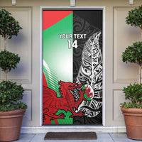 New Zealand and Wales Rugby Custom Door Cover Aotearoa All Black Combine Welsh Dragon - Wonder Print Shop