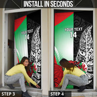 New Zealand and Wales Rugby Custom Door Cover Aotearoa All Black Combine Welsh Dragon - Wonder Print Shop