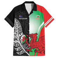 New Zealand and Wales Rugby Custom Family Matching Long Sleeve Bodycon Dress and Hawaiian Shirt Aotearoa All Black Combine Welsh Dragon - Wonder Print Shop